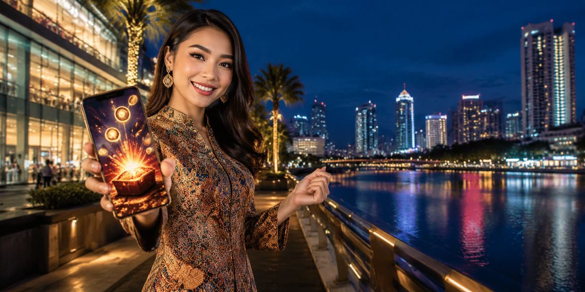 Pengguna Johor Bahru mengakses kasino mudah alih misai88 dengan pakaian batik